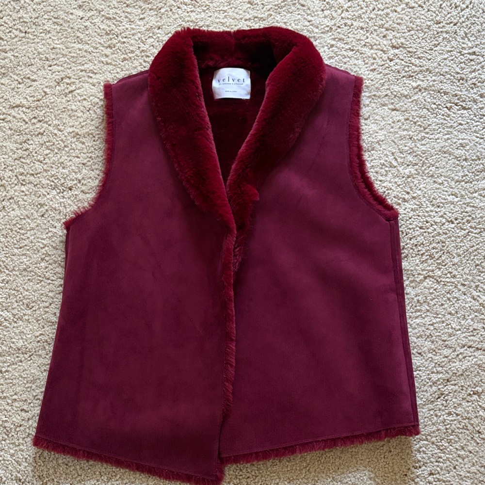 Velvet Burgundy Vest for Women